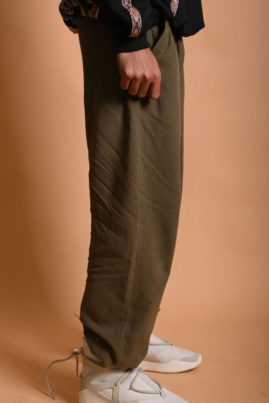 Olive Cotton Jogger Pants