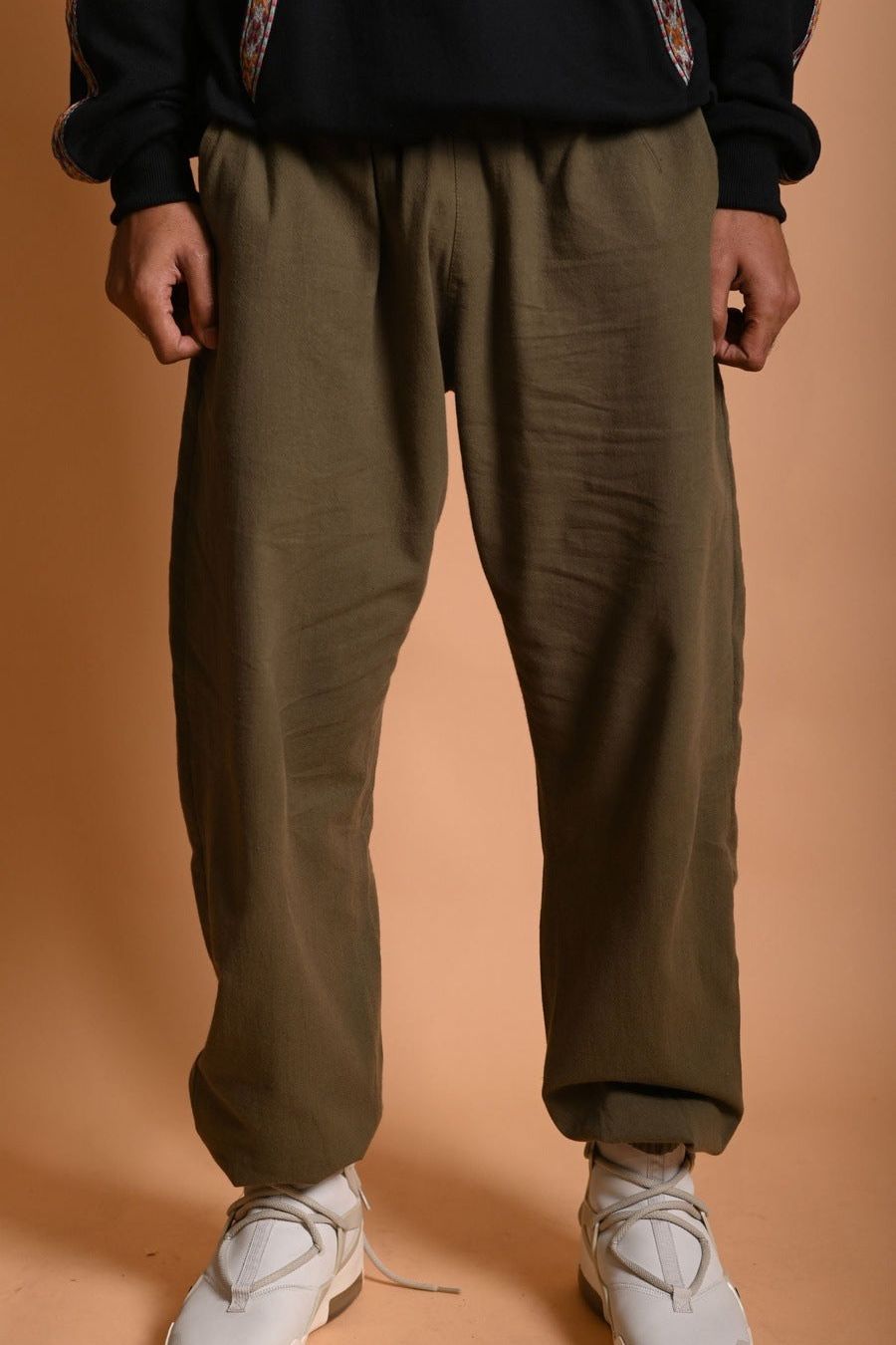 Olive Cotton Jogger Pants